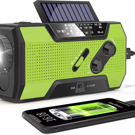 Multifunktionell Nödradio Solar Handvev Powerbank