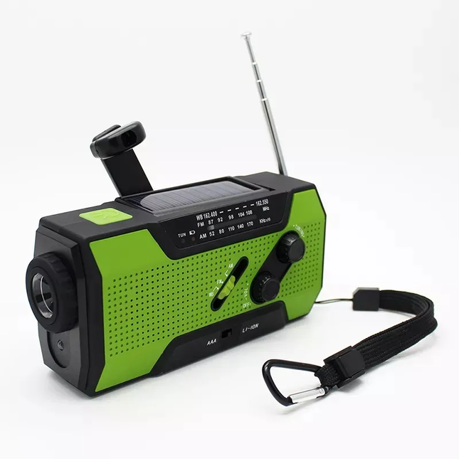 Multifunktionell Nödradio Solar Handvev Powerbank