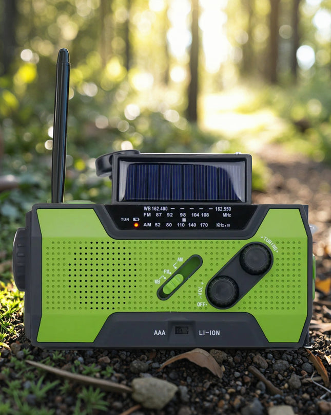 Multifunktionell Nödradio Solar Handvev Powerbank